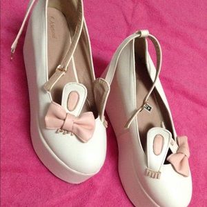 💥 Detina Bunny Rabbit/ White Platform Shoes